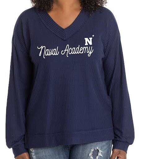 U.S. Naval Academy Store | Ladies Waffle Knit Top