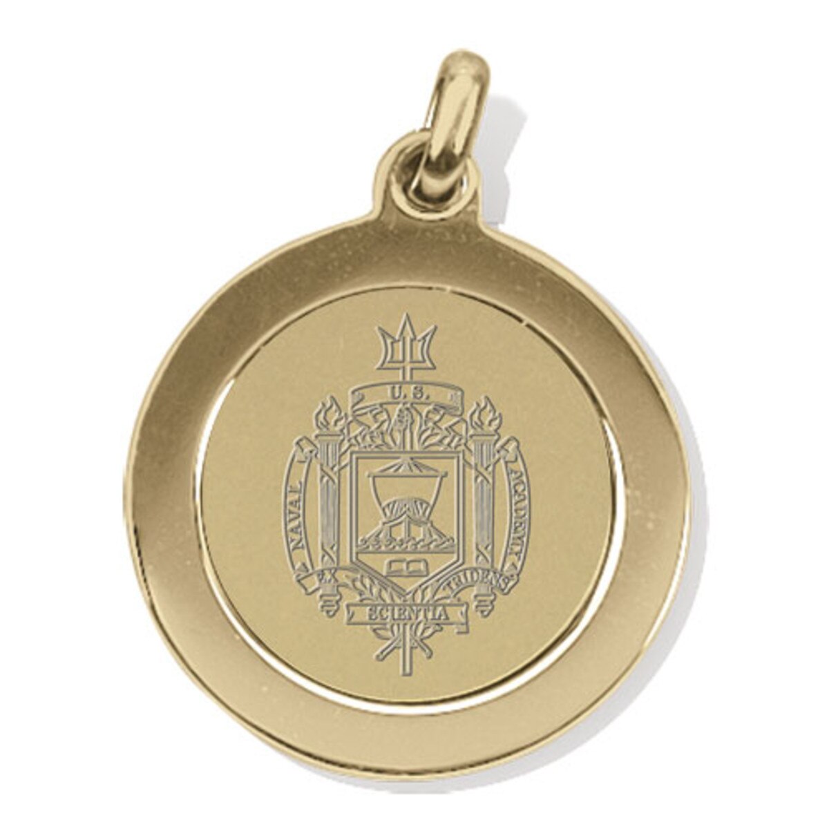 U.S. Naval Academy Store | USNA Crest Medallion Gold Plated Pendant/Charm