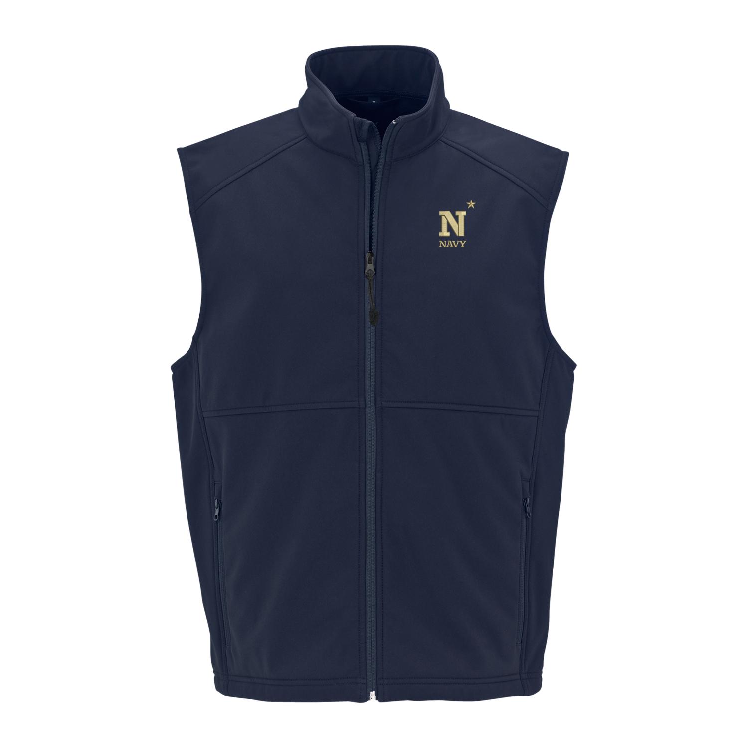 トップス STONE  navy vest U.S. Naval Academy Store |Men's Bonded Quest Vest with N* over NAVY